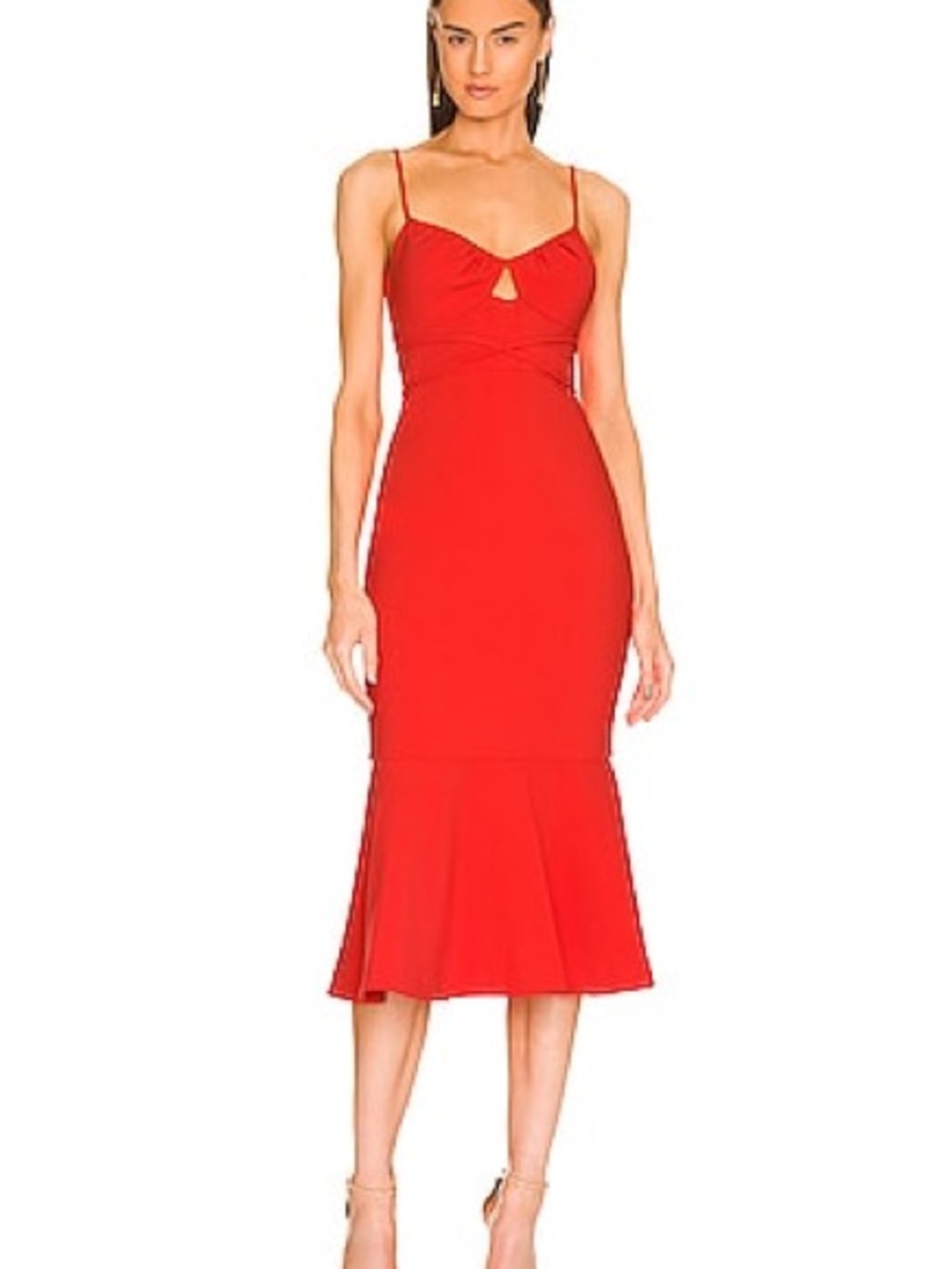 NWT Likely Kiki Red Spaghetti Strap Midi Dress Size 0